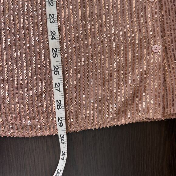 Anthropologie Top Womens 3X Remie Sequin Sparkle Button Up Blouse Plus NEW 3XL - Picture 6 of 7